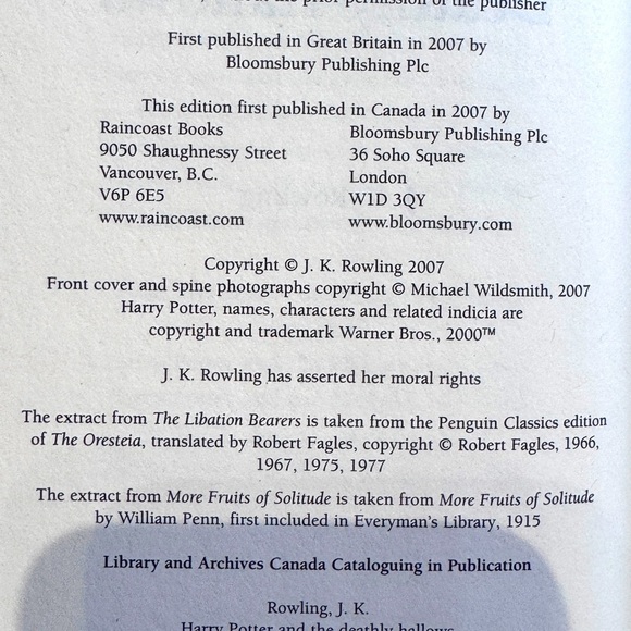 📖 Vintage 2007 Harry Potter and the Deathly Hallows – Hardcover (Book #7)! 🧙‍♂ - Picture 9 of 16